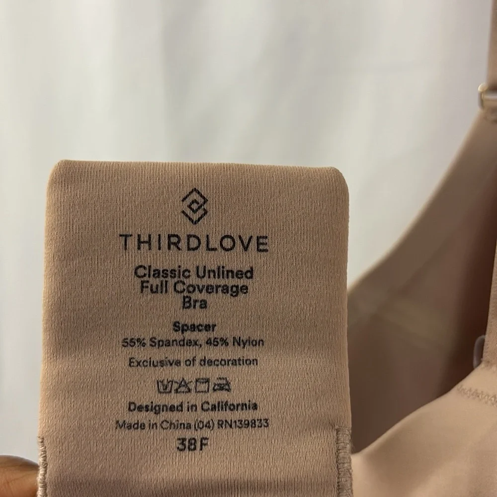 ThirdLove 38F Classic Unlined Full Coverage Beige Tan Underwire comfortable DDD - Picture 6 of 6